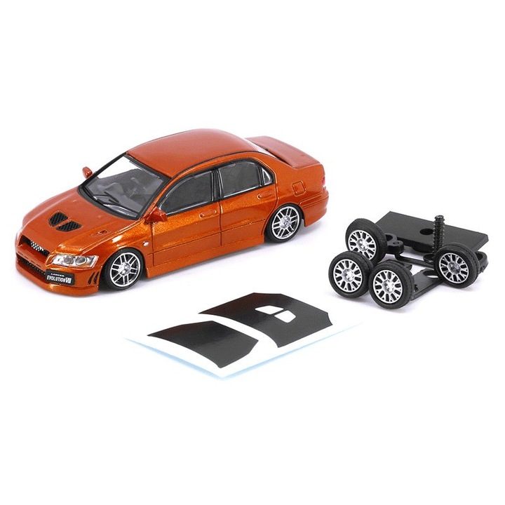 Modellautó Mitsubishi Lancer Evolution 7 VII Custom Orange JDM RHD, 1:64, BM Creations