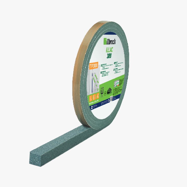 Banda Etansare Precomprimata pentru Ferestre si Rosturi - Illbruck TP300, Spuma Poliuretanica, Autoadeziva, Latime 20 mm, Expandare 8-15 mm, Lungime 5 m
