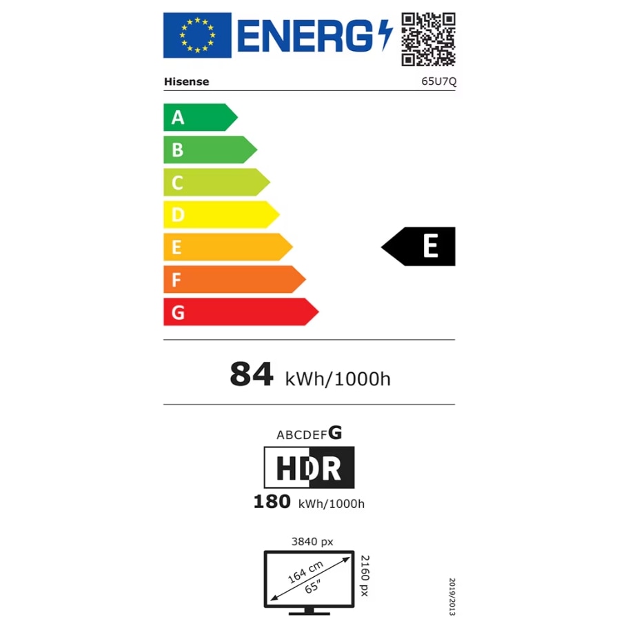 Televizor MiniLED ULED Hisense 165 cm 65" 65U7Q, Ultra HD 4K, Smart TV, WiFi, CI+