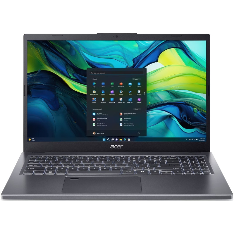 Laptop Acer 15.6'' Aspire 15 A15-51M, FHD IPS, Procesor Intel® Core™ i9-13900H (24M Cache, up to 5.40 GHz), 16GB LPDDR5, 1TB SSD, Intel Iris Xe, Win 11 Home, Steel Gray