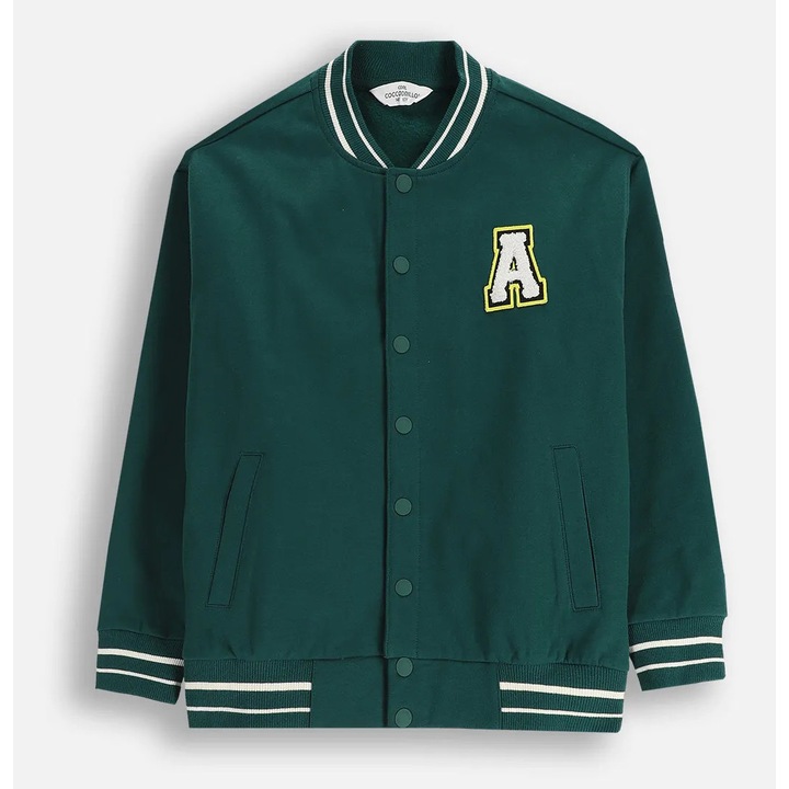 Jacheta Coccodrillo, bomber, verde, bumbac, pentru baieti