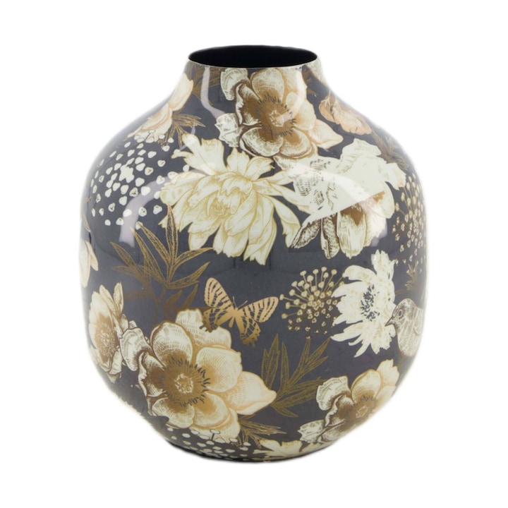 Vaza, Dijk, Rotunda, Gri, 15.5x14 cm, Model Floral