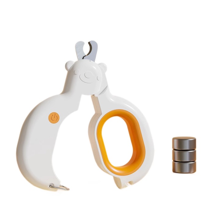 Cleste pentru unghii animale cu LED pentru detectarea vaselor de sange, portocaliu/alb