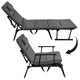 Сгъваем фотьойл 2 в 1, тип шезлонг, с 5 позиции, метална конструкция и матрак включени, 180x58x89 см, сив
