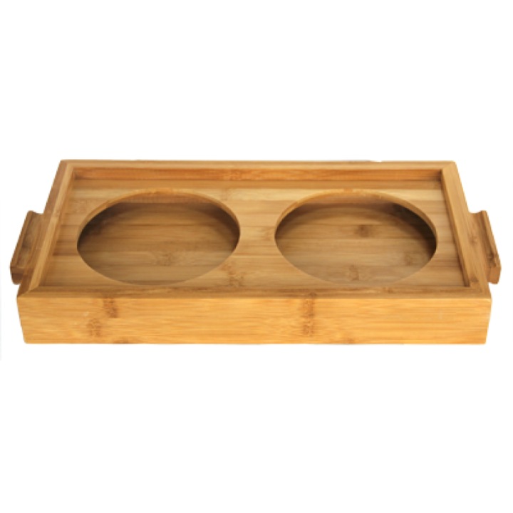 Suport bambus RAKI pentru 2 borcane 38x20xh5cm