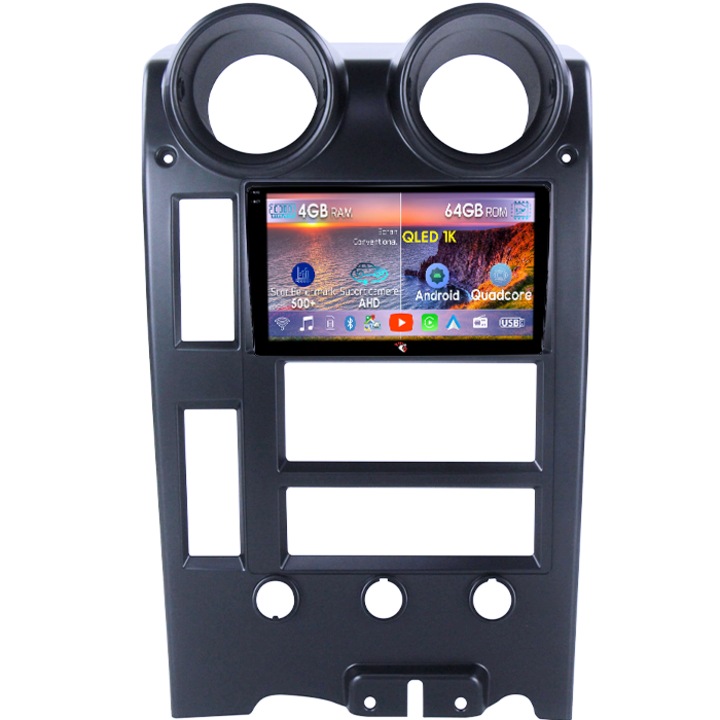 Navigatie dedicata Hummer H2 2002 - 2007, 4GB RAM 64GB ROM, Octacore, Android 14, Display QLED 1K 9", DSP, Carplay&Android Auto, Suport camere AHD, SIM 4G