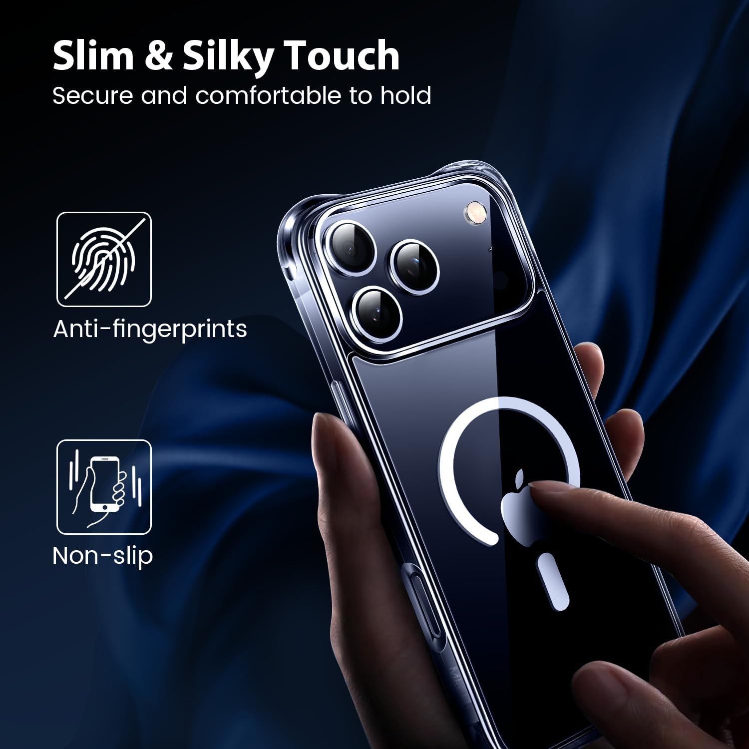 Husa pentru telefon 17 Pro, MingZhi, antimagnetica, transparenta, compatibila cu iPhone 17 Pro