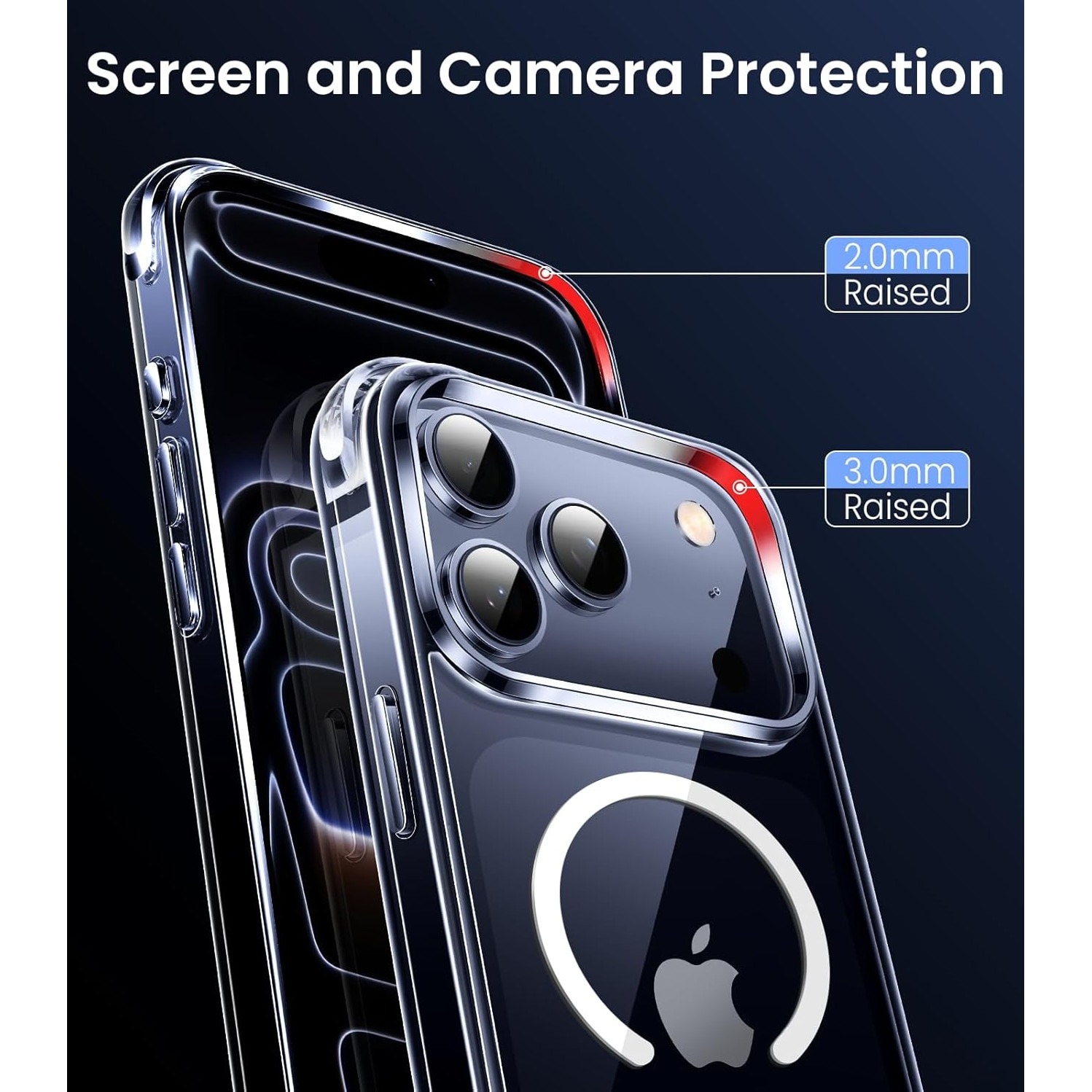 Husa pentru telefon 17 Pro, MingZhi, antimagnetica, transparenta, compatibila cu iPhone 17 Pro