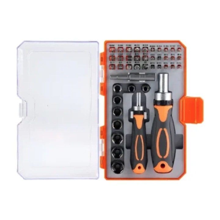 Set surubelnite cu clichet Andowl 42 in 1 Q GJ001 Portocaliu/Negru