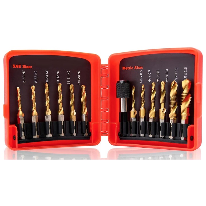 Set 13 piese Burghie si Taroduri combinat SAE si Metric AURII