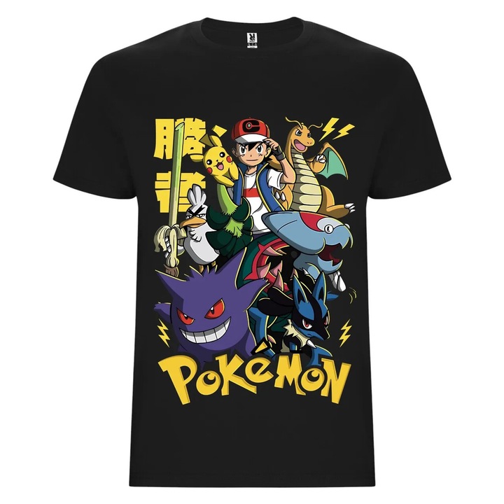 Pokémon mintás póló, 100% pamut, Többszínű