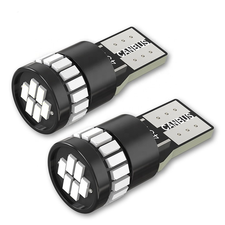 Set 2 Becuri LED Auto Fastlane, T10 W5W, Premium, CanBus, Chip 3014, Rosu, 12V
