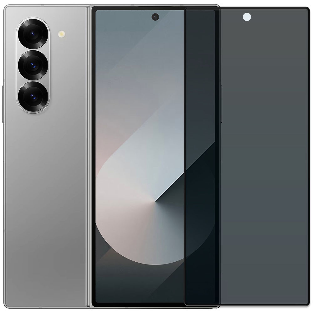 Folie din sticla securizata pentru Samsung Galaxy Z Fold 6, HAMSTERBOX Privacy Shield, Protectie completa ecran, Full face, Aplicare rapida, Case Friendly, Negru
