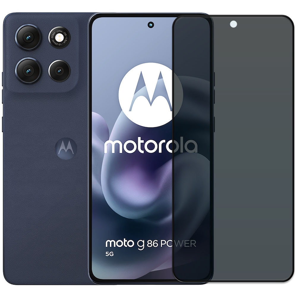 Folie din sticla securizata pentru Motorola Moto G86 Power 5G, HAMSTERBOX Privacy Shield, Protectie completa ecran, Full face, Aplicare rapida, Case Friendly, Negru