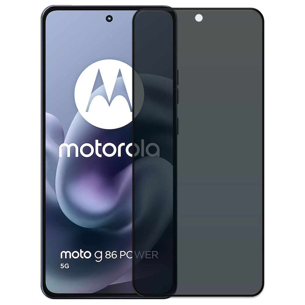 Folie din sticla securizata pentru Motorola Moto G86 Power 5G, HAMSTERBOX Privacy Shield, Protectie completa ecran, Full face, Aplicare rapida, Case Friendly, Negru