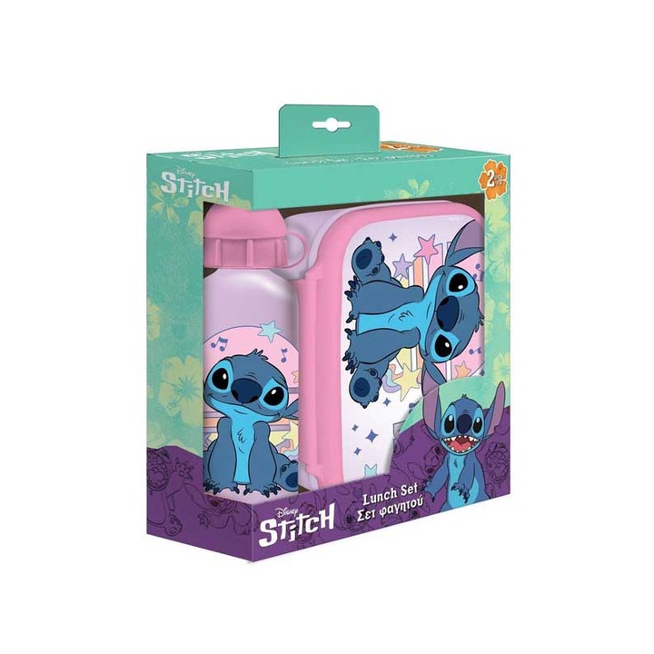 Diakakis Disney Stitch ételtároló doboz készlet, 800ml és 500ml, műanyag és alumínium, többszínű
