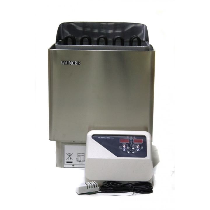 Soba inox sauna privata Waincris PALO 6kW cu panou exterior digital