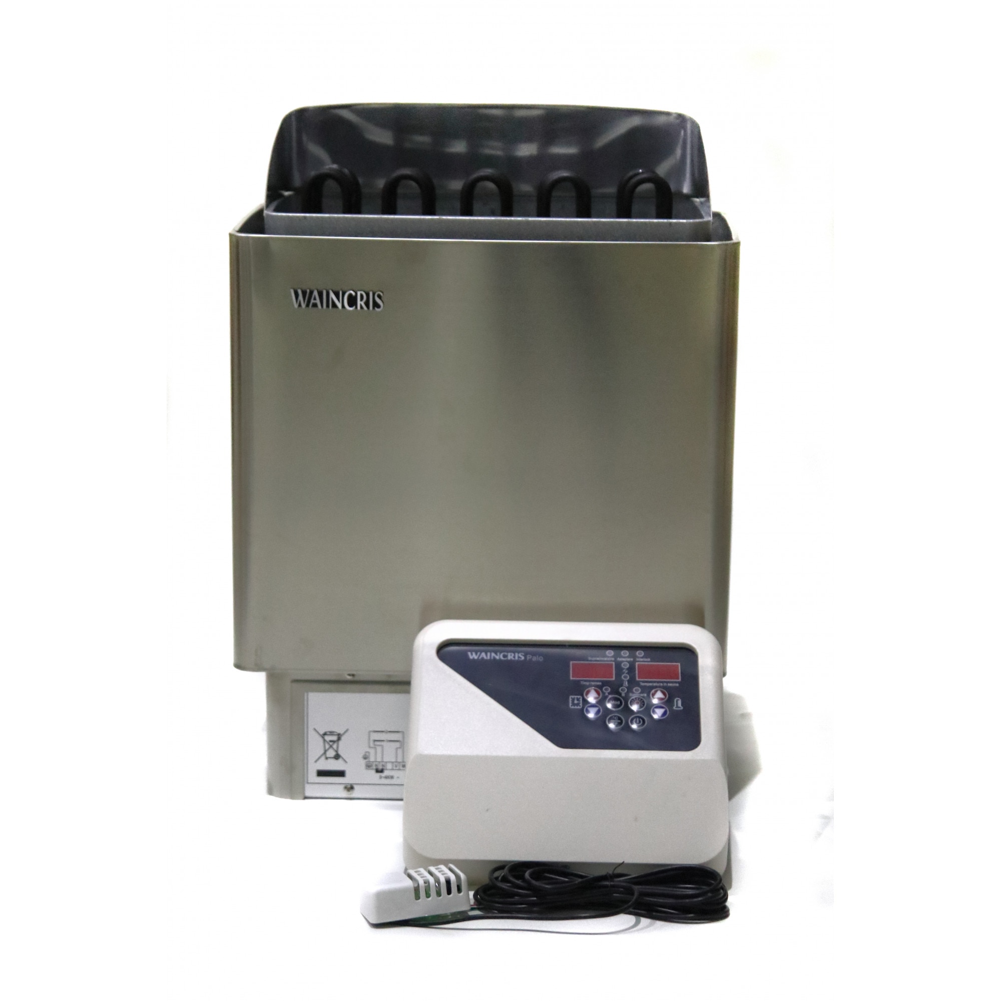 Soba inox sauna privata Waincris PALO 8kW cu panou exterior digital
