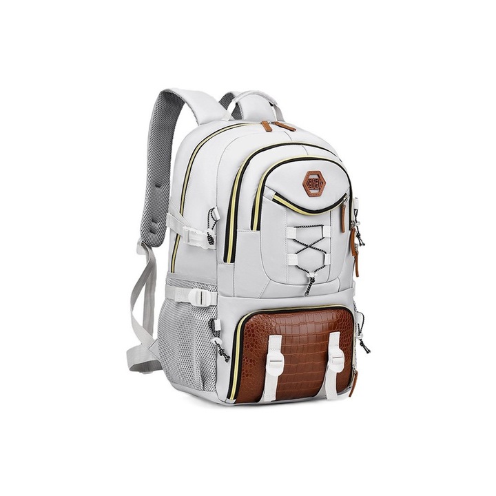 Multifunkcionális hátizsák utazáshoz, túrázáshoz, hegymászáshoz, kiruccanásokhoz, tengerparti kirándulásokhoz, Commando Tech, ergonomikus, változatos rekeszekkel, nedvesség elleni védelemmel, Oxford vászon, űrtartalom 20-35 liter, füstfehér