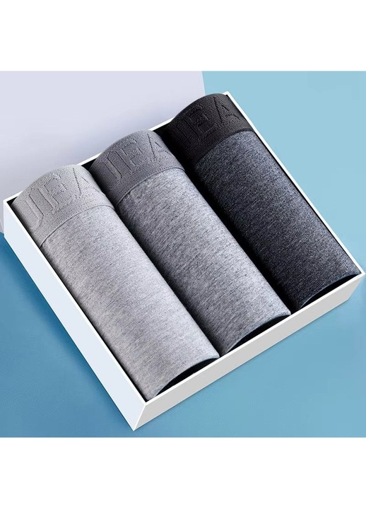 3 darabos férfi boxeralsó szett, CH001, többszínű, Szürke