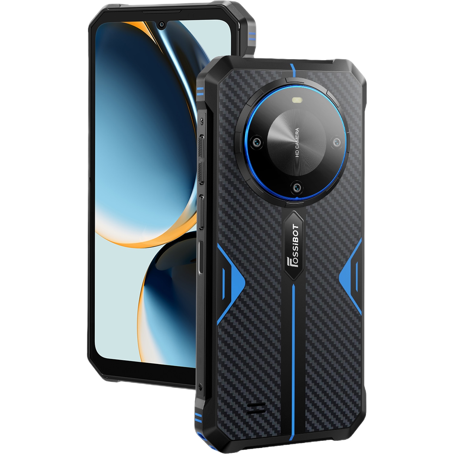 Telefon mobil FOSSIBOT F105, 5G, Dual SIM, Octa-Core, 6.7-inch, 12GB RAM (4GB + 8GB ext), 64GB, NFC, 10300mAh, Rezistent IP68/IP69K, Certificari UN38.3 / MSDS / Air Freight / Maritime Transport, Android 14, Blue