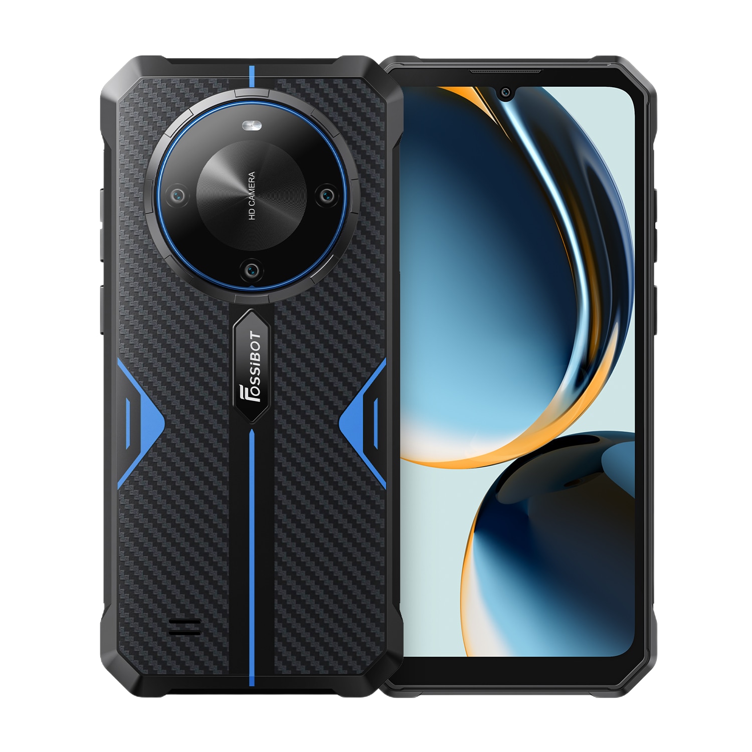 Telefon mobil FOSSIBOT F105, 5G, Dual SIM, Octa-Core, 6.7-inch, 12GB RAM (4GB + 8GB ext), 64GB, NFC, 10300mAh, Rezistent IP68/IP69K, Certificari UN38.3 / MSDS / Air Freight / Maritime Transport, Android 14, Blue