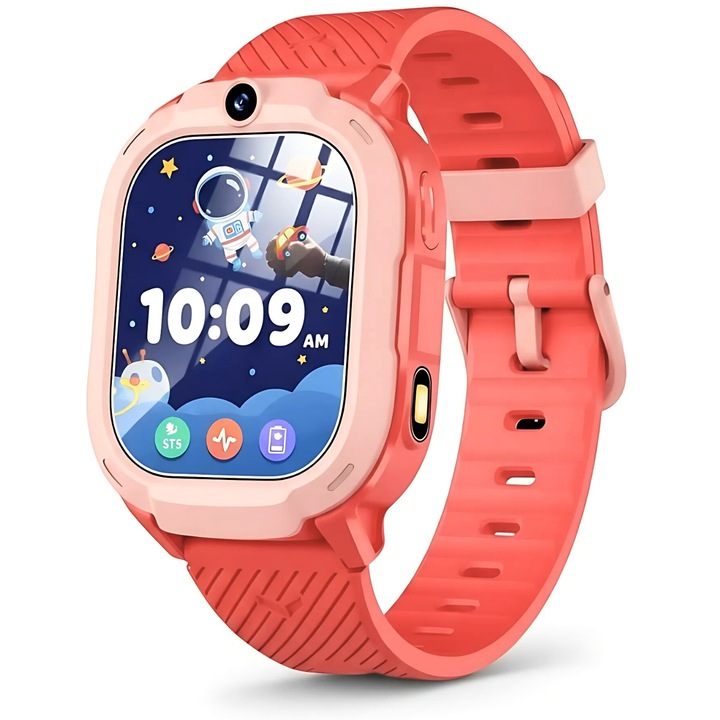 Zenivo GPS 4G Gyerek Okosóra, Vízálló-IP67, 1.75”, HD Kijelző, Videóhívás, HD Kamera, GPS, Android & iOS, SOS Gomb, Iskola Mód, Lépésszámláló, Ébresztő, Üzenetek, Kémfigyelés Applikáción Keresztül, SIM, APP store, WhatsApp, TikTok, Piros
