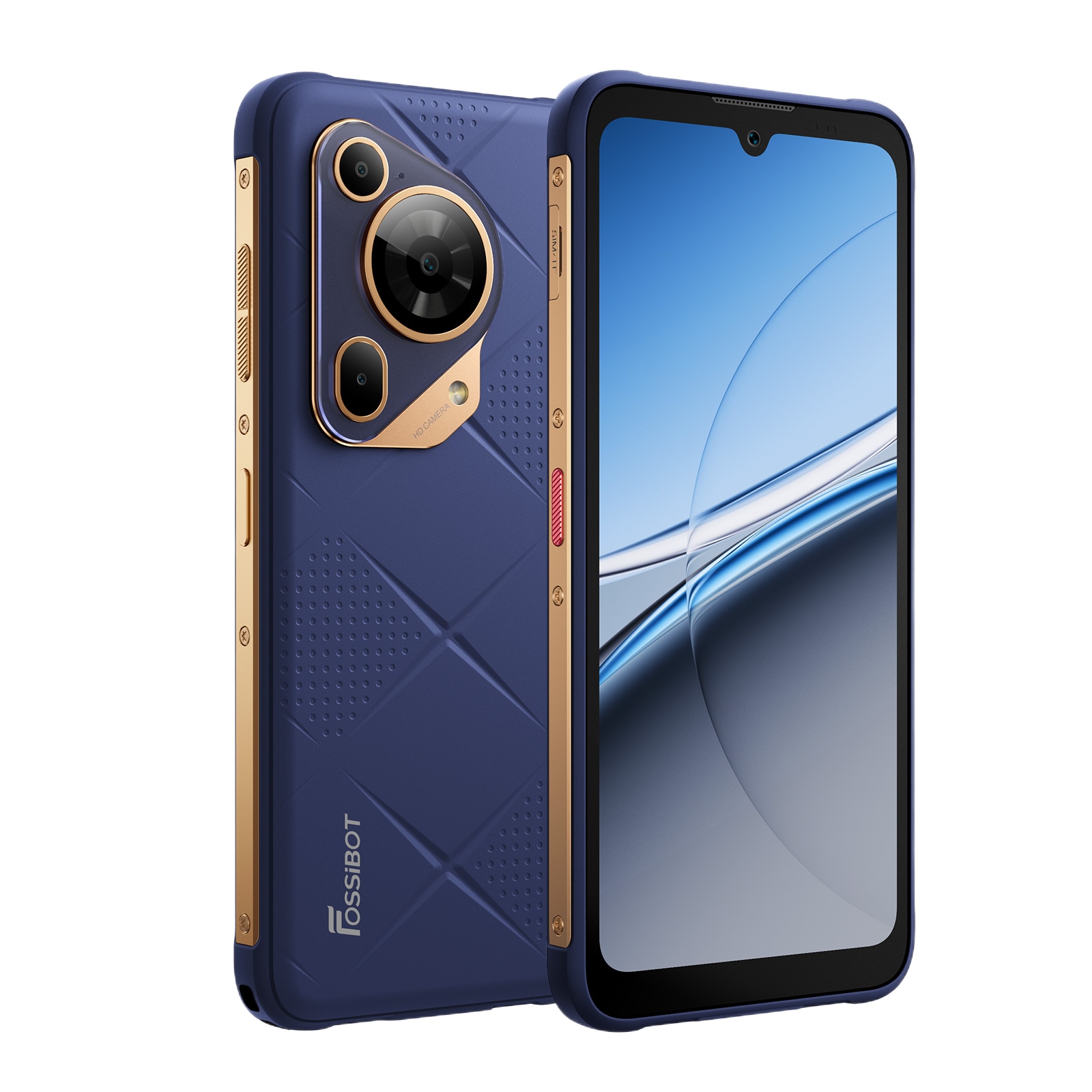 Telefon mobil FOSSIBOT F112 Pro, 5G, Dual SIM, Android 14, Slim Design, 6.88-inch 120Hz, 24GB RAM (8GB + 16GB ext), 256GB, NFC, Rezistent IP68/IP69K, Blue