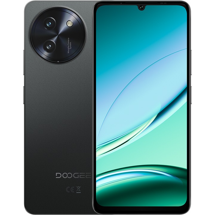 Смартфон Doogee Note 59, Dual SIM, 5G, Octa-Core T8200, Slim 8.6mm, 256GB, 32GB RAM (8GB + 24GB ext), 6.75-инчов 120Hz, 6250mAh, NFC, Android 15, Черен