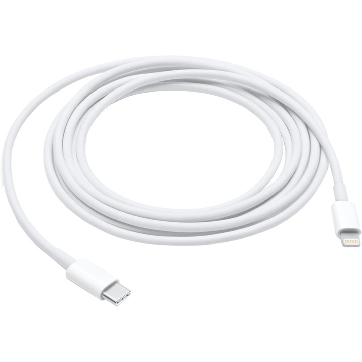 Cablu de date Apple MQGH2ZM/A Lightning - USB-C, 2m, alb, pentru incarcare rapida si sincronizare