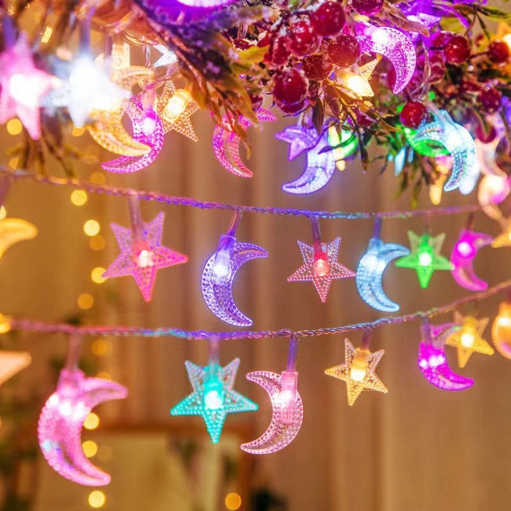 Lumini de Crăciun Feicaeesa, 10 LED, impermeabile, multicolor, 1.5m