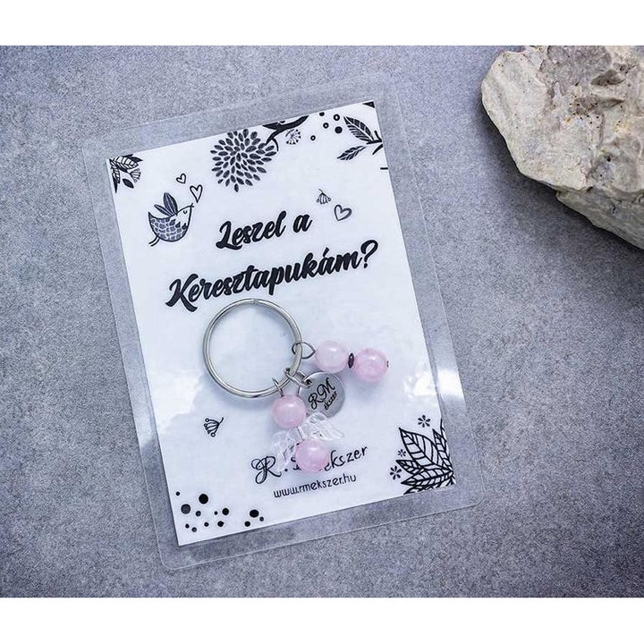 Leszel a Keresztapukám kulcstartó rózsakvarccal