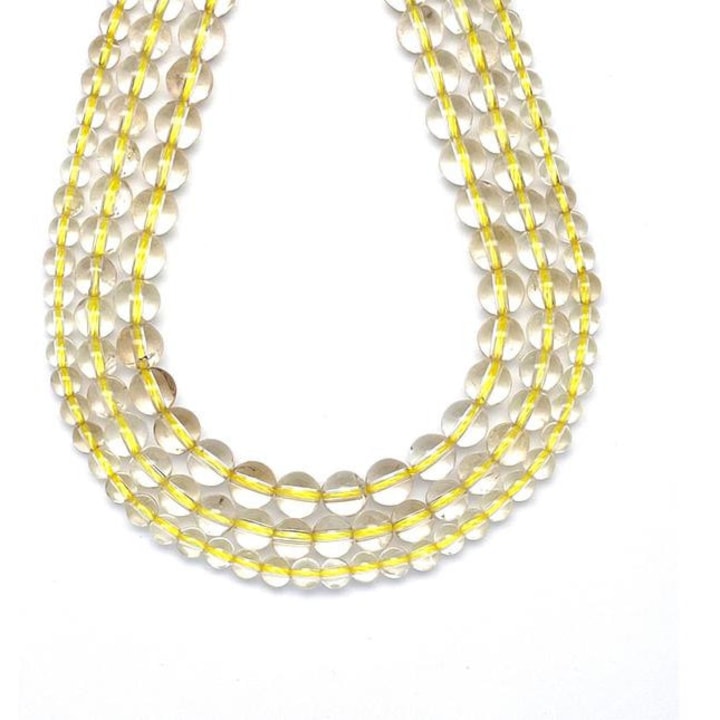 Margele minerale cuart lamaie, margele, 6–7 mm, 1 sir de margele pentru confectionarea bijuteriilor