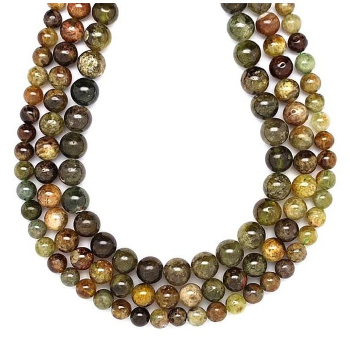 Margele minerale granat grossular, R.M. ékszer, 6 mm, 1 sir de margele pentru confectionarea bijuteriilor