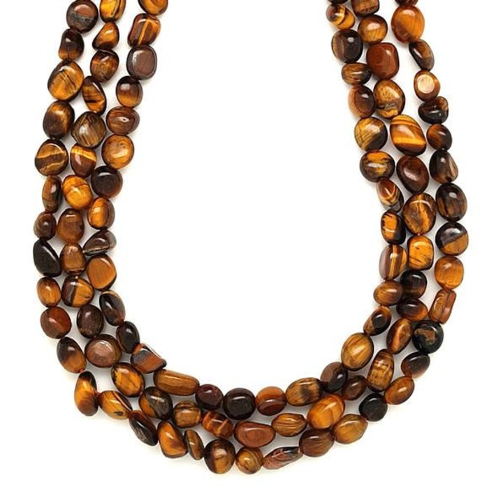 Margele minerale ochi de tigru, R.M. ékszer pietricele, 6–10 mm, 1 sir de margele pentru confectionarea bijuteriilor