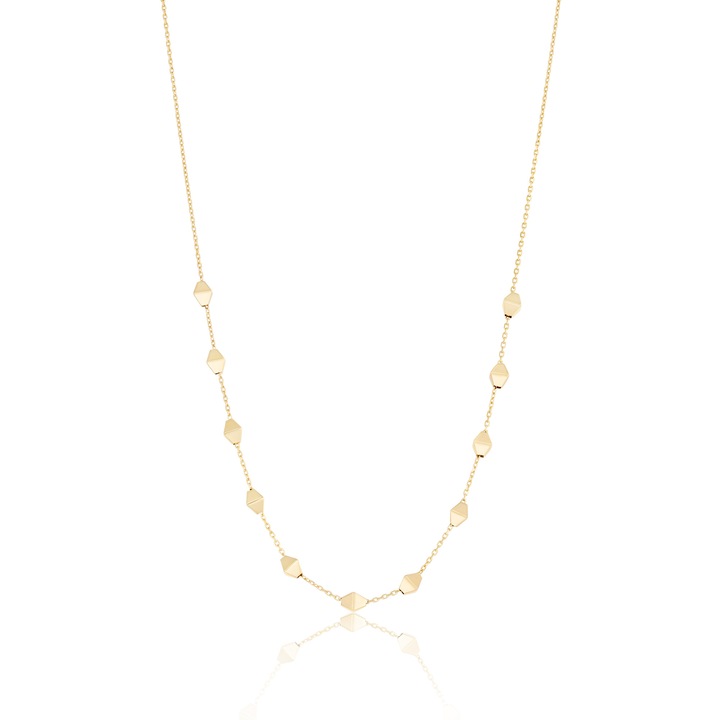 Colier din Aur Galben de 14 k cu Lant Diamantat si Romburi, Sandra Ferretti, 1.64g