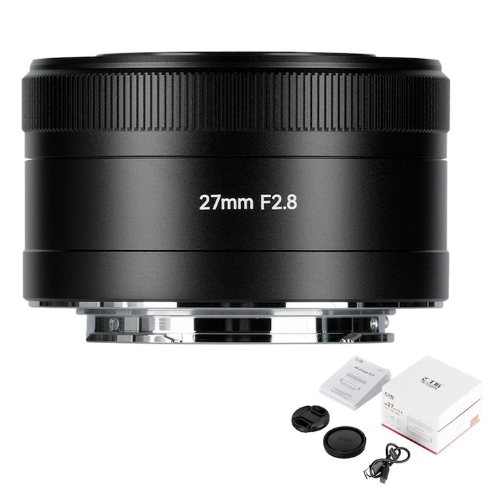 Obiectiv 7artisans 27mm F2.8 cu focalizare automata pentru Sony E Mount, APS-C, diafragma mare, focala fixa, STM AF