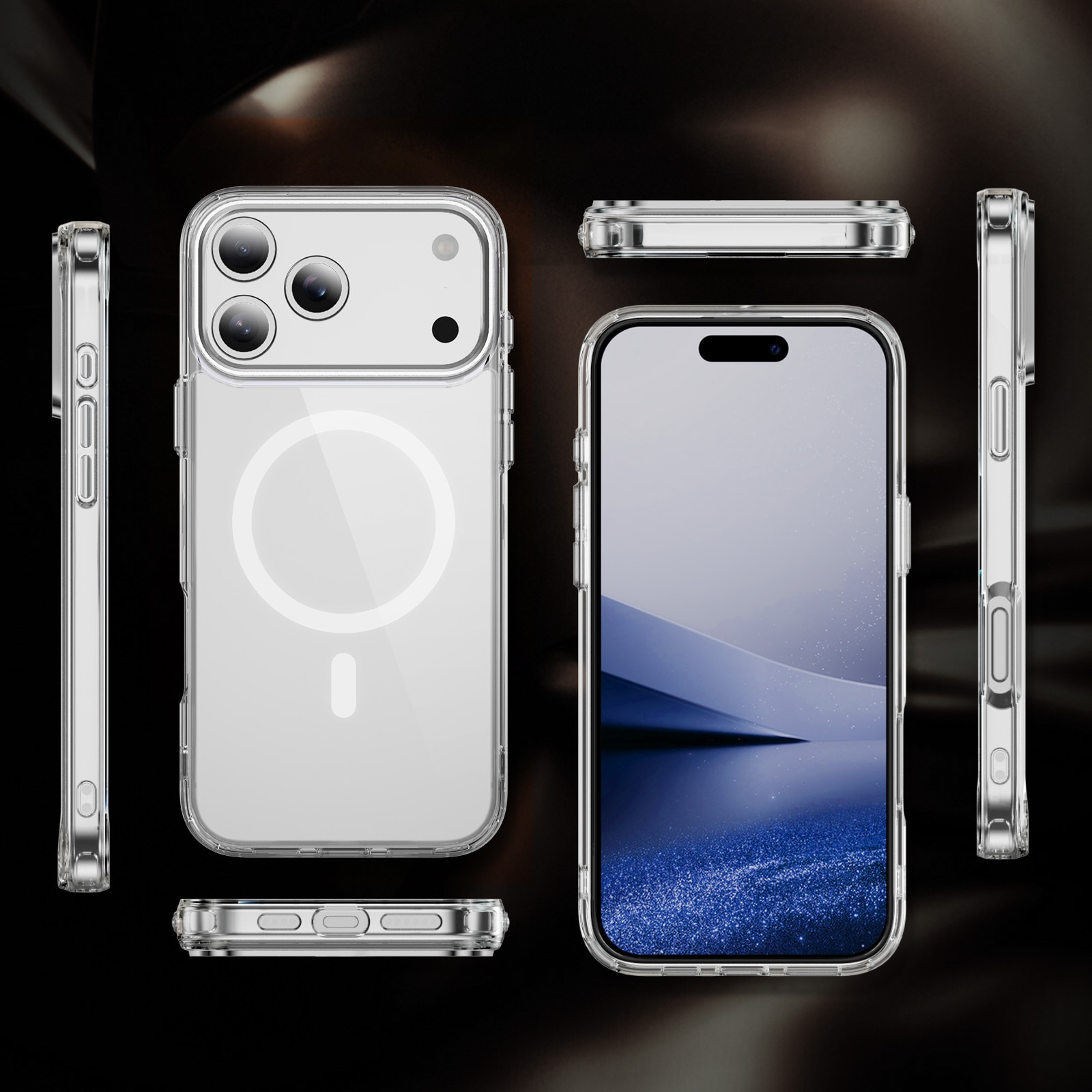 Husa protectie telefon, Bluvista®, Compatibila Apple iPhone 17 Pro, Antisoc, Protectie Superioara, Bumper interior, Magsafe, Alb