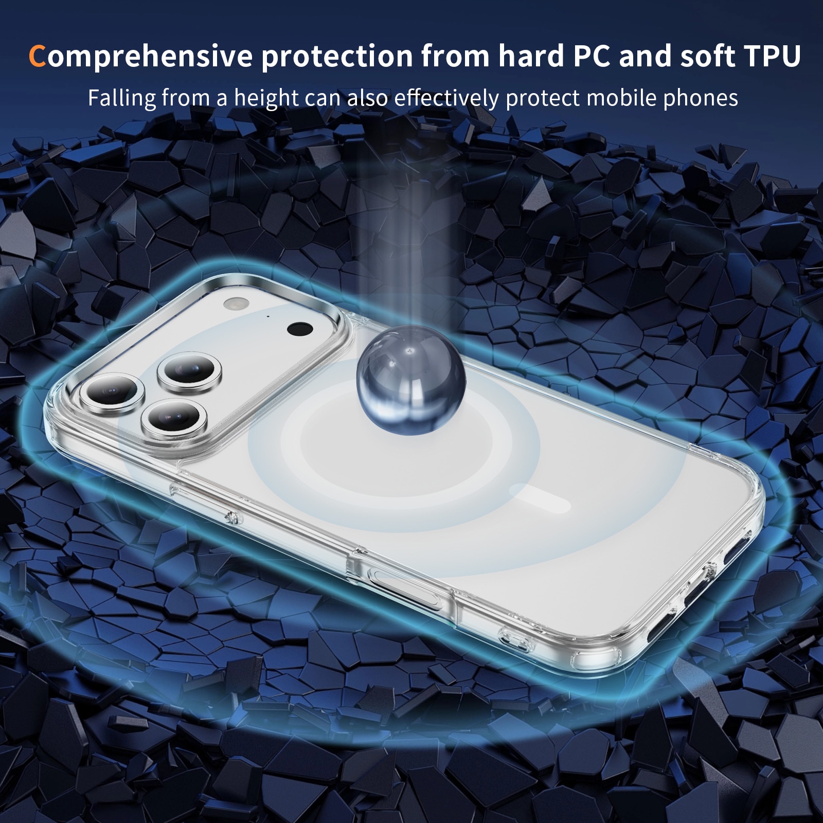 Husa protectie telefon, Bluvista®, Compatibila Apple iPhone 17 Pro, Antisoc, Protectie Superioara, Bumper interior, Magsafe, Alb