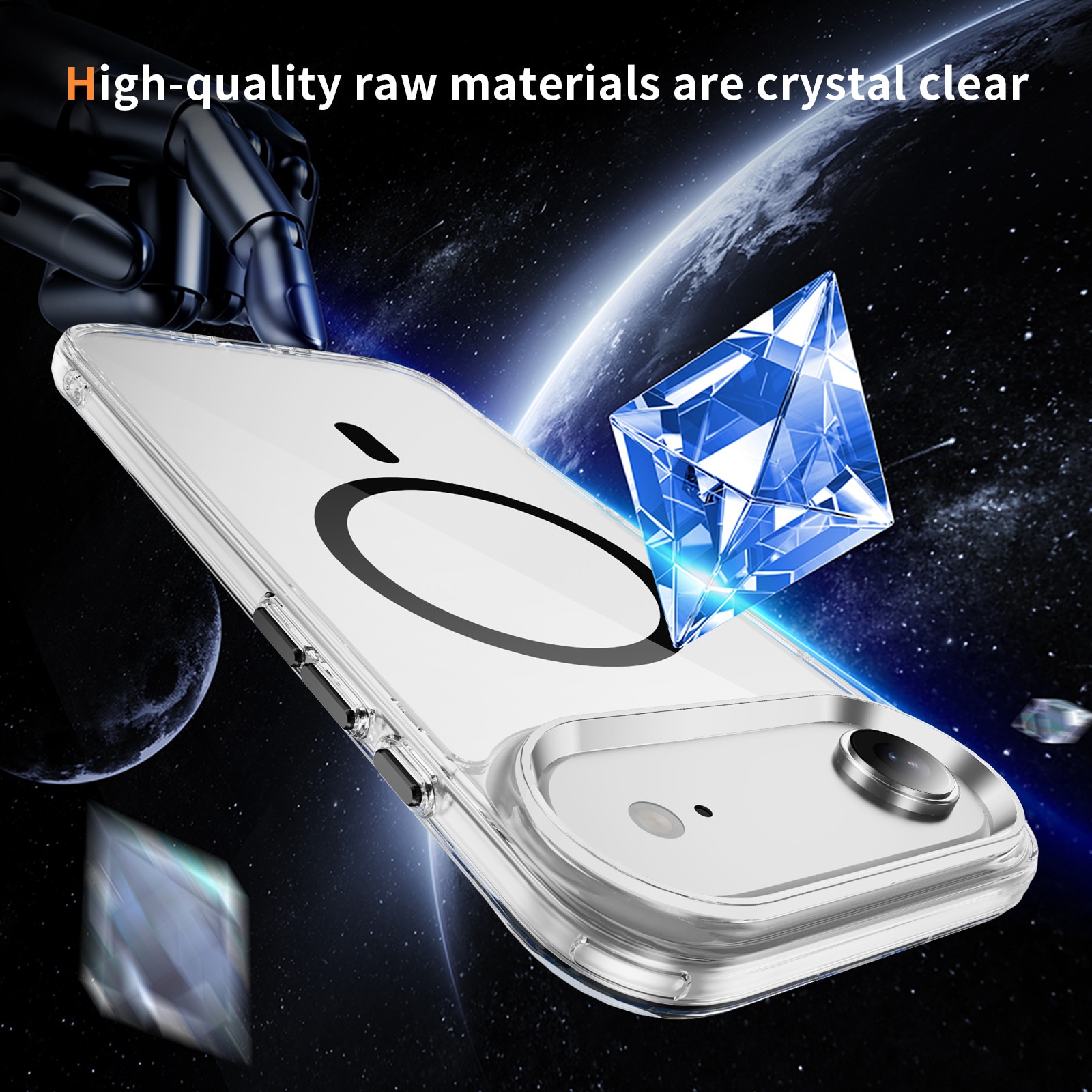 Husa protectie telefon, Bluvista®, Compatibila Apple iPhone 17 Air, Antisoc, Protectie Superioara, Bumper interior, Magsafe, Negru