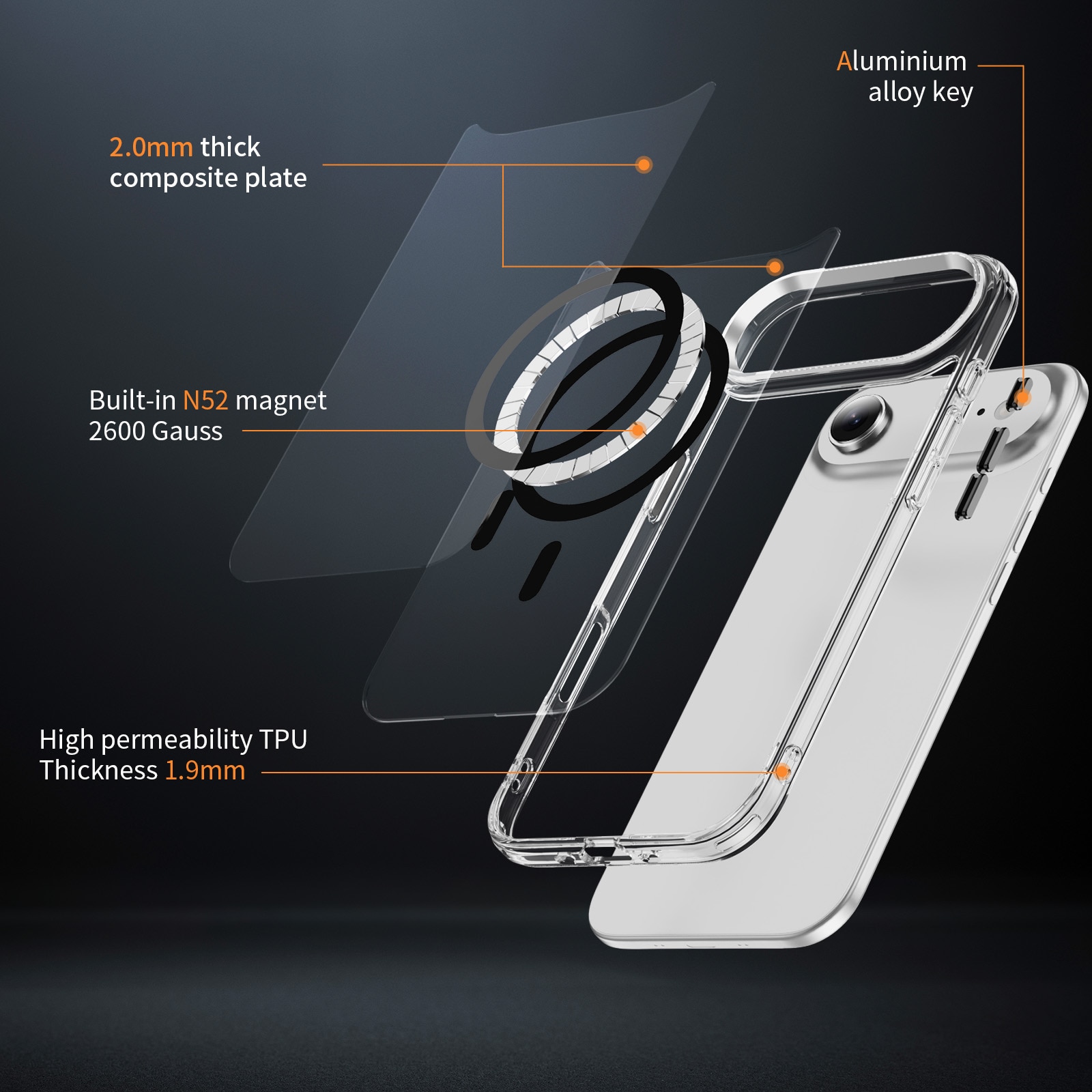 Husa protectie telefon, Bluvista®, Compatibila Apple iPhone 17 Air, Antisoc, Protectie Superioara, Bumper interior, Magsafe, Negru