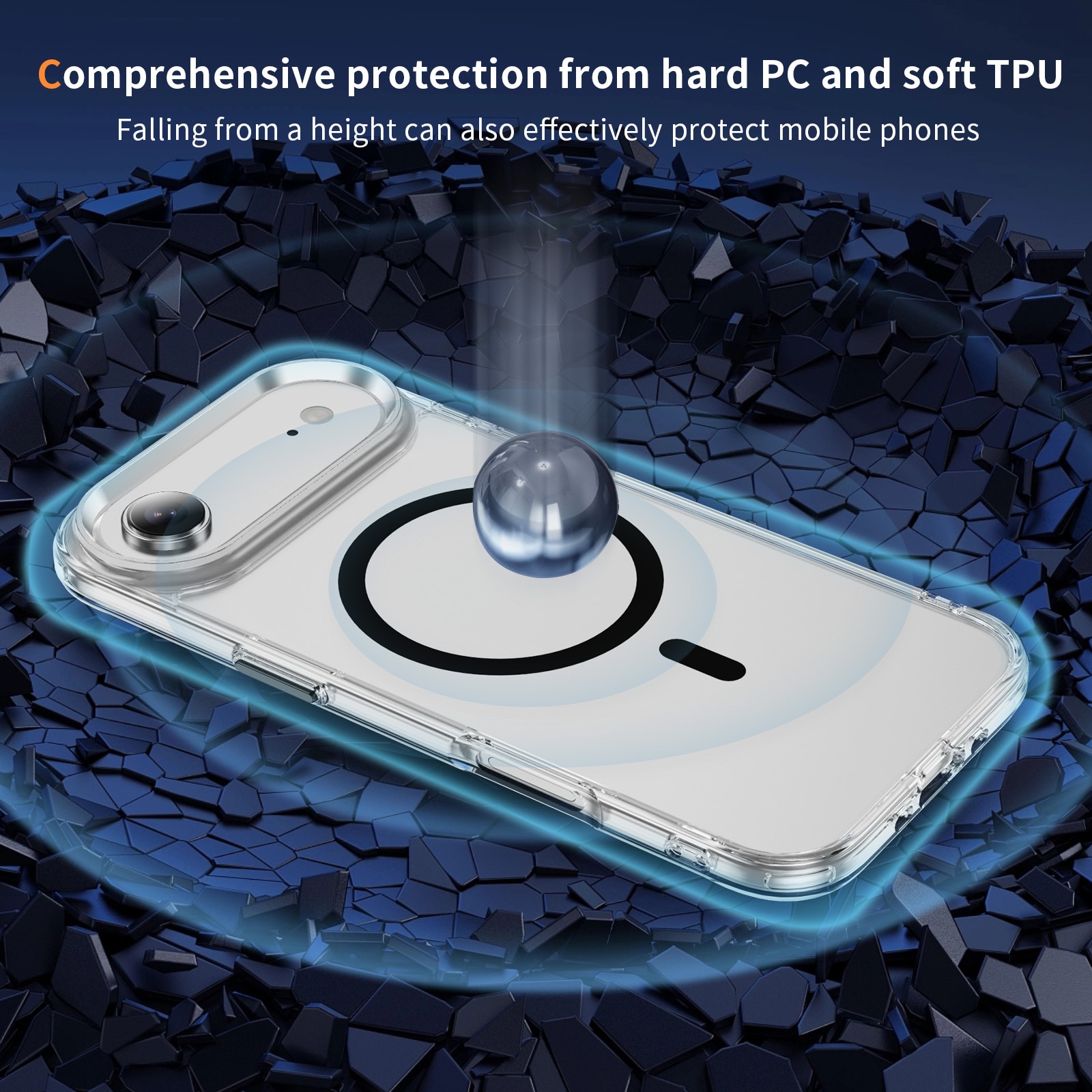 Husa protectie telefon, Bluvista®, Compatibila Apple iPhone 17 Air, Antisoc, Protectie Superioara, Bumper interior, Magsafe, Negru