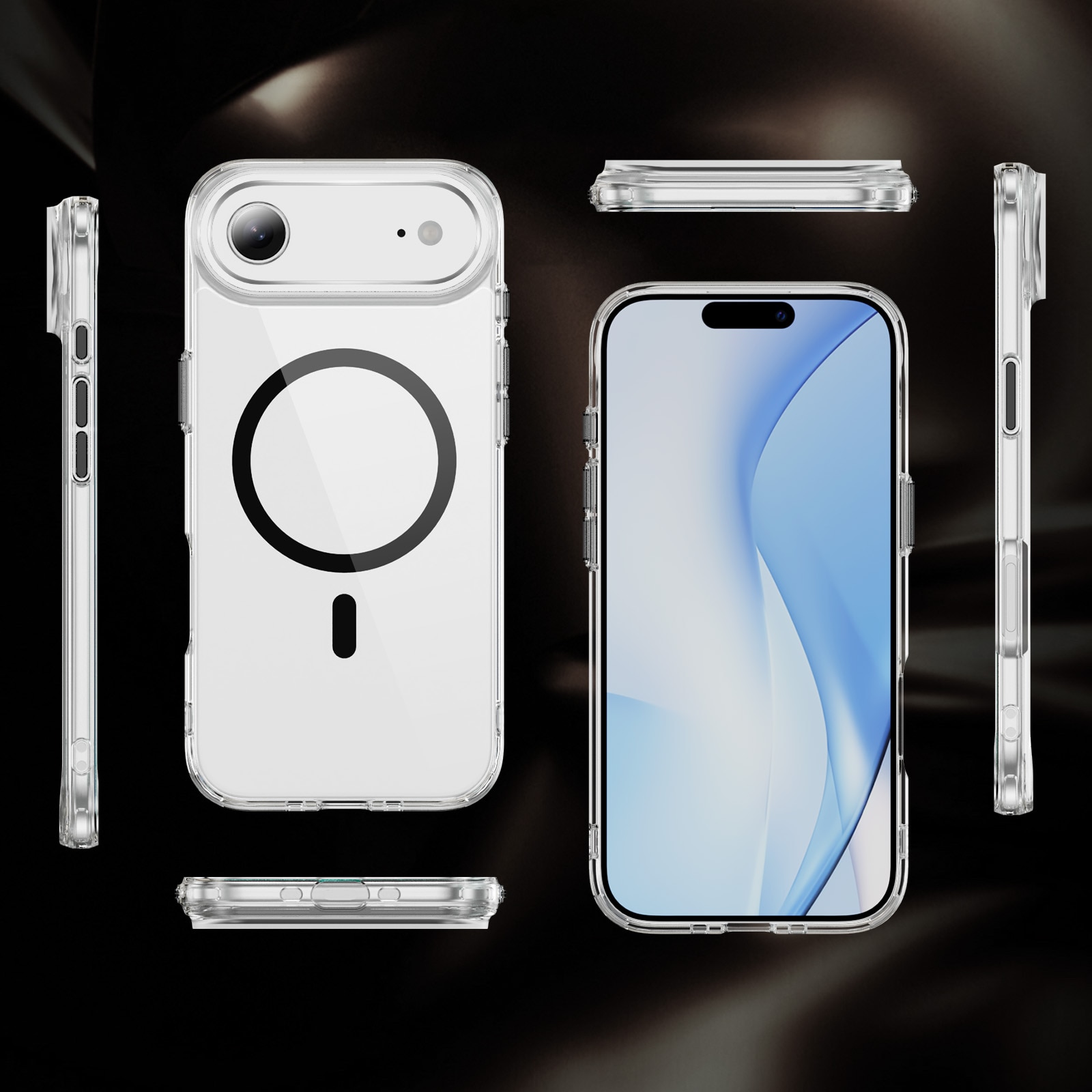 Husa protectie telefon, Bluvista®, Compatibila Apple iPhone 17 Air, Antisoc, Protectie Superioara, Bumper interior, Magsafe, Negru