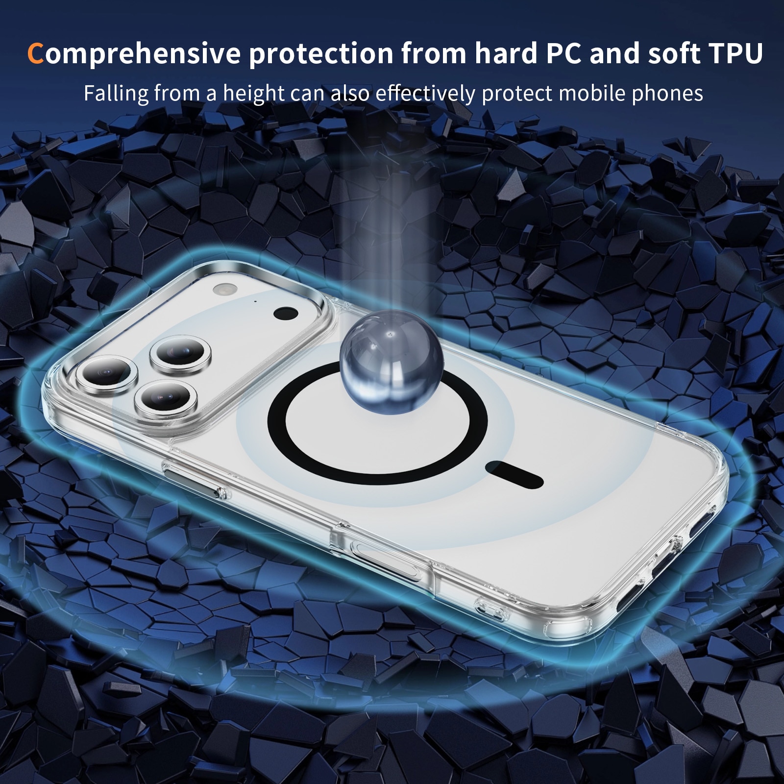 Husa protectie telefon, Bluvista®, Compatibila Apple iPhone 17 Pro Max, Antisoc, Protectie Superioara, Bumper interior, Magsafe, Negru