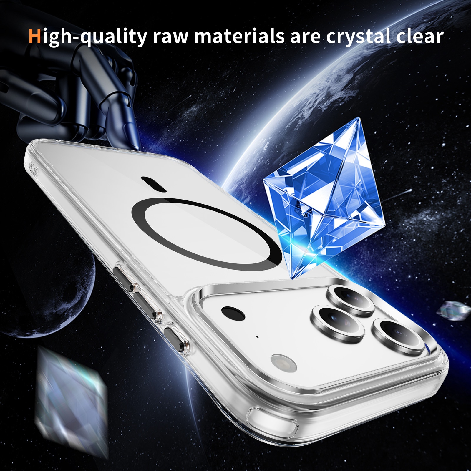 Husa protectie telefon, Bluvista®, Compatibila Apple iPhone 17 Pro Max, Antisoc, Protectie Superioara, Bumper interior, Magsafe, Negru