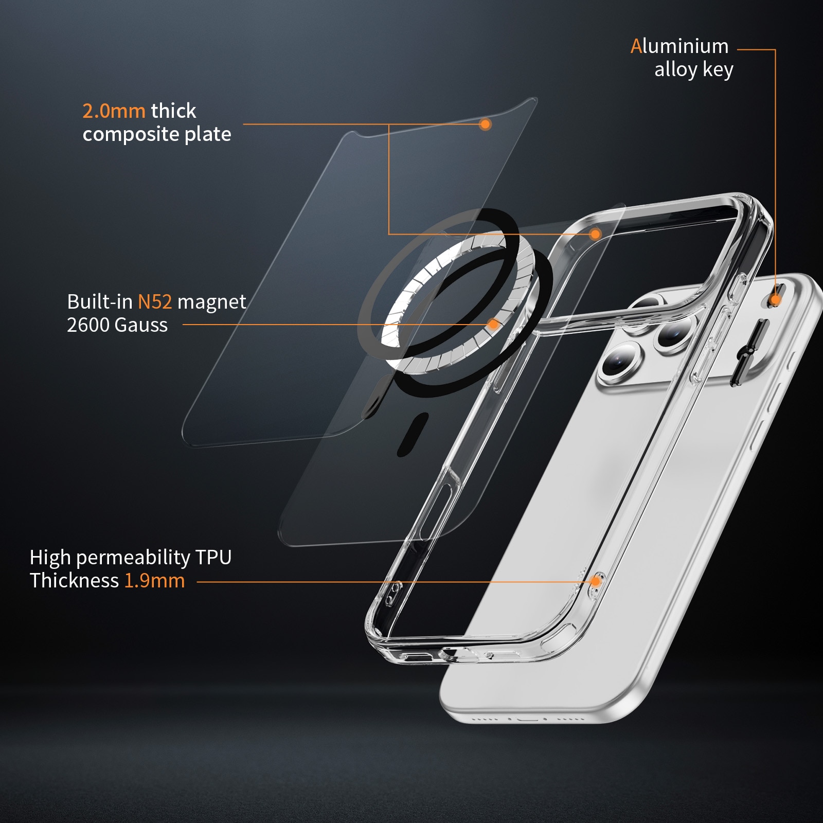 Husa protectie telefon, Bluvista®, Compatibila Apple iPhone 17 Pro Max, Antisoc, Protectie Superioara, Bumper interior, Magsafe, Negru