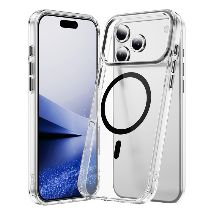 Калъф за телефон, Bluvista, Съвместим с Apple iPhone 17 Pro Max, Противоударен, Превъзходна защита, Вътрешен бъмпер, Magsafe, Черен