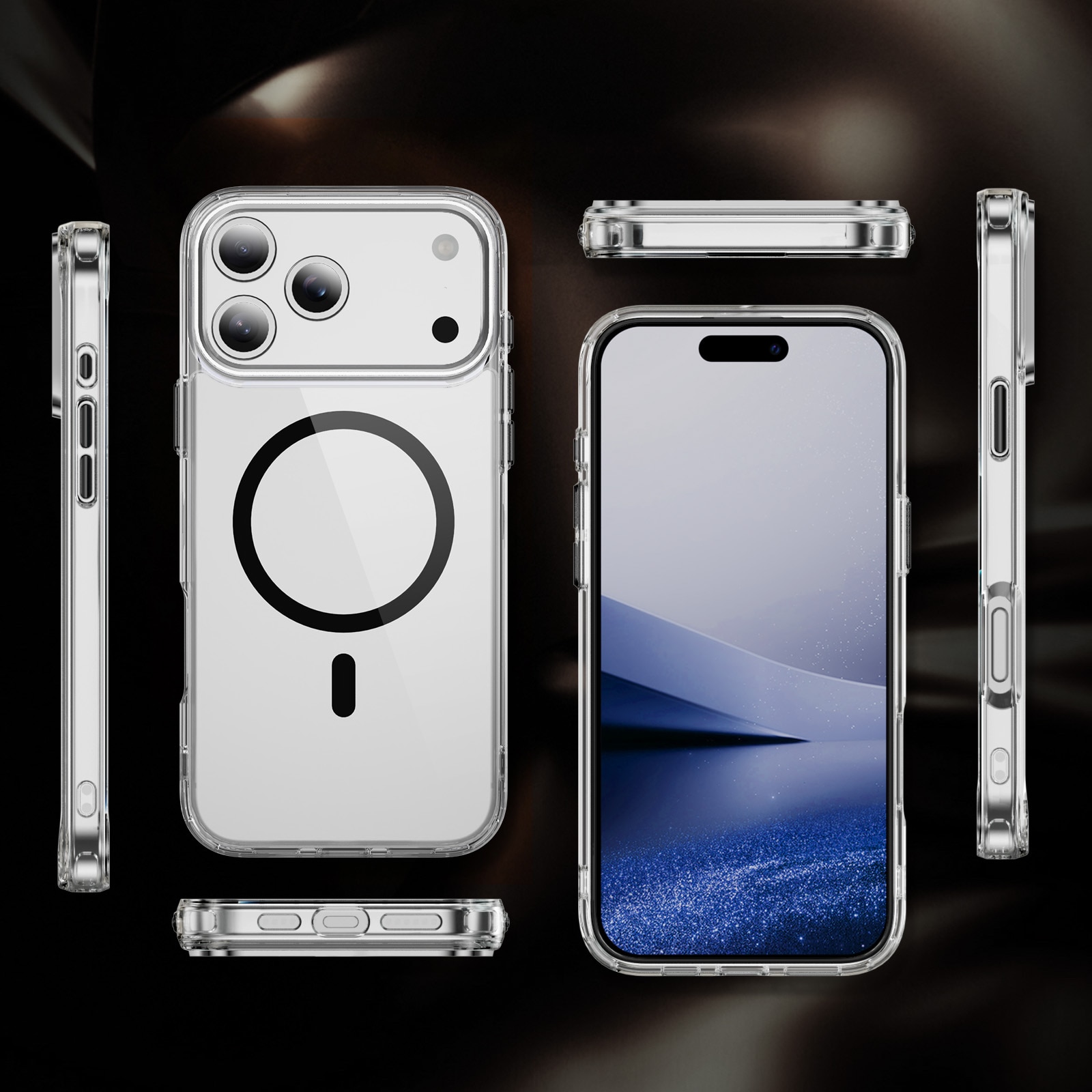Husa protectie telefon, Bluvista®, Compatibila Apple iPhone 17 Pro Max, Antisoc, Protectie Superioara, Bumper interior, Magsafe, Negru