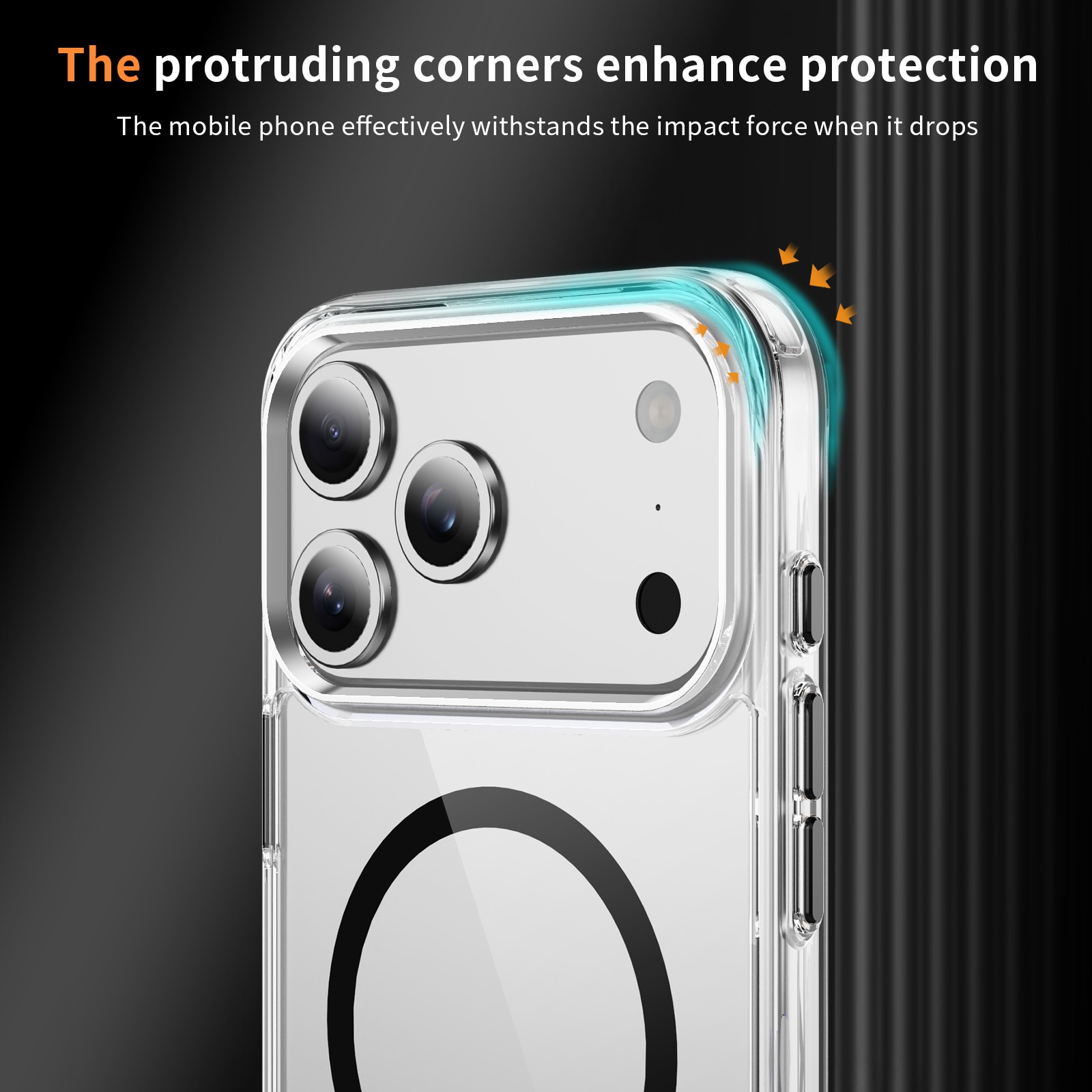 Husa protectie telefon, Bluvista®, Compatibila Apple iPhone 17 Pro Max, Antisoc, Protectie Superioara, Bumper interior, Magsafe, Negru