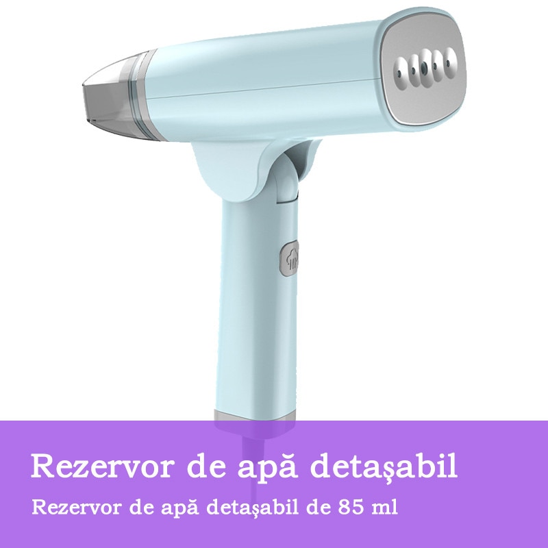 Fier de calcat cu abur portabil, pliabil, 1300W, potrivit pentru calatorii, calcare cu abur intr-un singur pas, fara sifonare